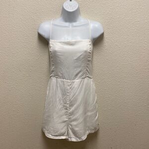 NBD Lace Up Sleeveless Square Neck Romper Large